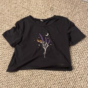 decorate black crop top.